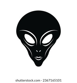Alien Face Black Color Vector