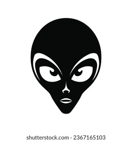 Alien Face Black Color Vector