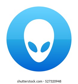 Alien Face Blue Vector Icon