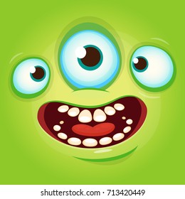 Alien face cartoon creature avatar illustration vector stock. Prints design for t-shirts, logo, emblem or children party decoration