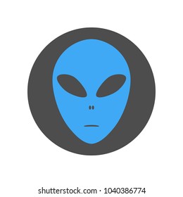 Alien face emoji. Martian head icon. Vector.