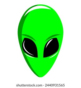 Alien face flat icon. Extraterrestrial symbol. Vector illustration isolated on white background.