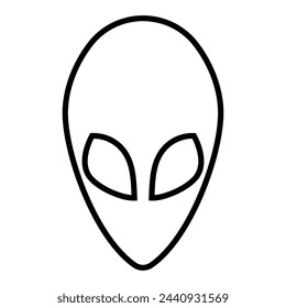 Alien face flat icon. Extraterrestrial symbol. Vector illustration isolated on white background.