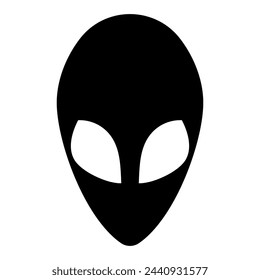 Alien face flat icon. Extraterrestrial symbol. Vector illustration isolated on white background.