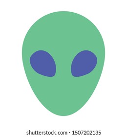 alien face halloween isolated icon