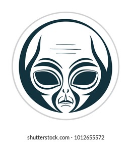 Alien face. Hand drawn alien vector illustration.