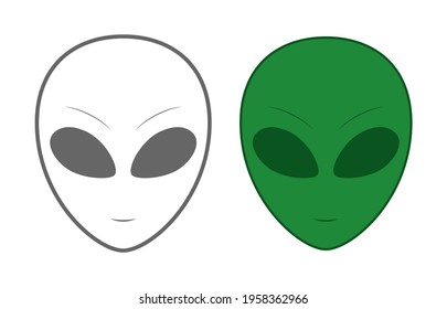 alien face head icon isolated on white background