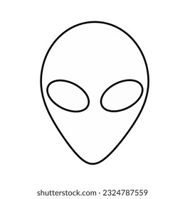 Alien face or head icon symbol. Vector illustration. Editable stoke.