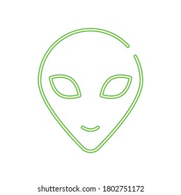 alien face head neon style icon vector illustration design
