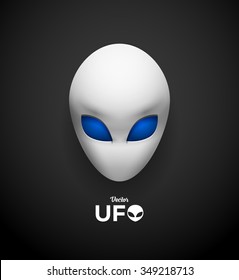 Alien Face Icon. Alien Head Icon. Vector Illustration.