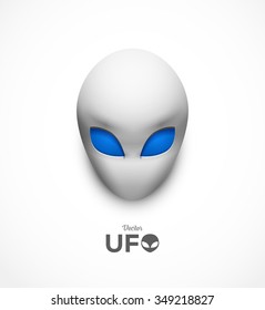 Alien Face Icon. Alien Head Icon. Vector Illustration.