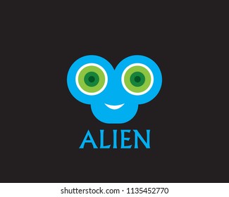 Alien face icon vector logo and symbols template 
