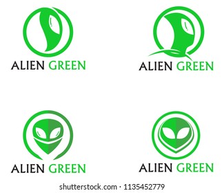 Alien face icon vector logo and symbols template 
