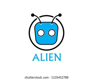 Alien face icon vector logo and symbols template 
