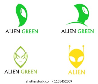 Alien face icon vector logo and symbols template 
