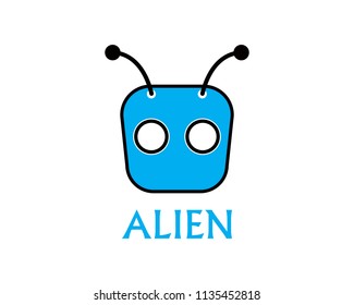 Alien face icon vector logo and symbols template 
