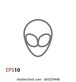 Alien face icon for web and mobile