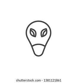 Alien face with large eyes line icon. linear style sign for mobile concept and web design. Extraterrestrial humanoid head outline vector icon. Symbol, logo illustration. Pixel perfect vector graphics