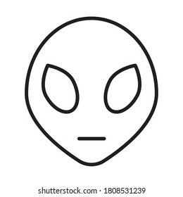 Alien face line style icon of Space futuristic cosmos outside universe astronomy adventure and exploration theme Vector illustration