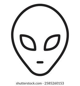 Alien Face Mask Isolated flat vector in outline