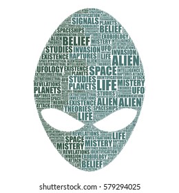 alien face pictogram vector tag cloud 