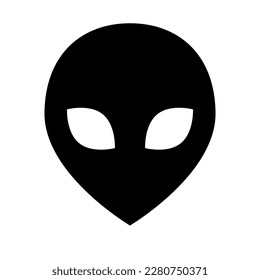 Alien face silhouette icon. Alien. Vector.