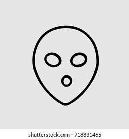 Alien face simple isolated vector icon eps 10.