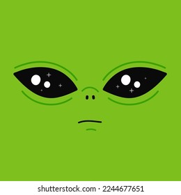 Alien face. Vector hand drawn doodle cartoon illustration icon. Alien face,ufo print for t-shirt,poster,card concept