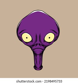 alien face vector illustration used specifically for advertising branding purposes and so on