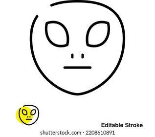 Alien Face Vector Line Icon Eps