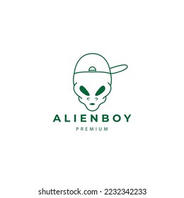 alien face wearing hat logo design vector icon illustration