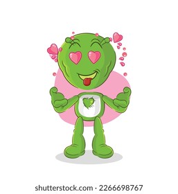 the alien fallin love vector. cartoon character