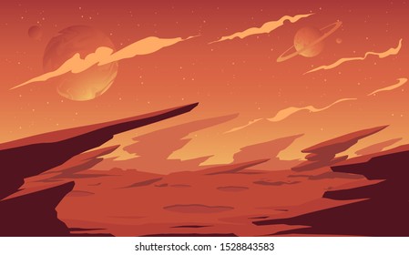 Alien fantastic landscape planet background