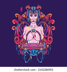 arte de diseño de punk femenino alienígena