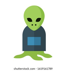 alien flat color vector icon