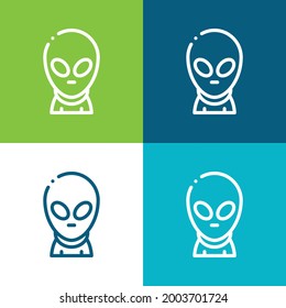 Alimento Plano cuatro colores conjunto mínimo de iconos
