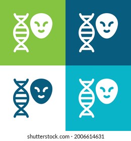 Alien Flat four color minimal icon set