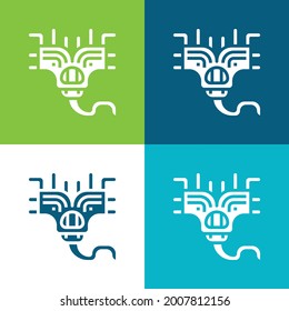 Alien Flat four color minimal icon set