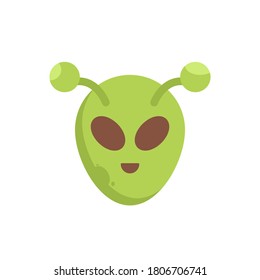 alien flat halloween symbol icon 
