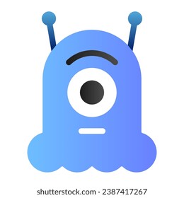 Alien flat icon. Extraterrestrial color icons in trendy flat style. Monster gradient style design, designed for web and app. Eps 10