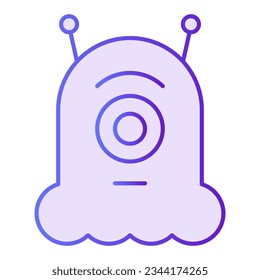 Alien flat icon. Extraterrestrial violet icons in trendy flat style. Monster gradient style design, designed for web and app. Eps 10