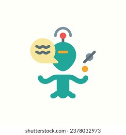 alien flat icon, isolated icon in light background, perfect for website, blog, logo, graphic design, social media, UI, mobile app