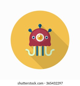 Alien flat  icon with long shadow,eps10,