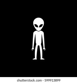 Alien Flat Icon On Black Background