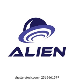 alien flat minimalist logo design