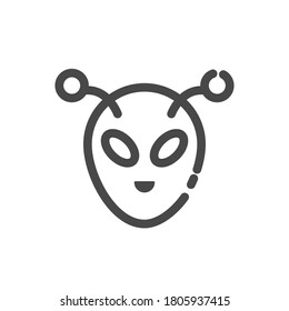 alien flat outline halloween icon