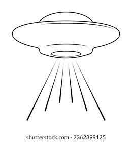 Alien flying saucer ufo rays ufo icon warning alien invasion