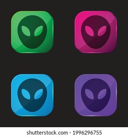 Alien four color glass button icon