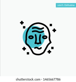 Alien, Galaxy, Science, Space, Ufo turquoise highlight circle point Vector icon. Vector Icon Template background