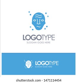 Alien, Galaxy, Science, Space, Ufo Blue Solid Logo with place for tagline. Vector Icon Template background